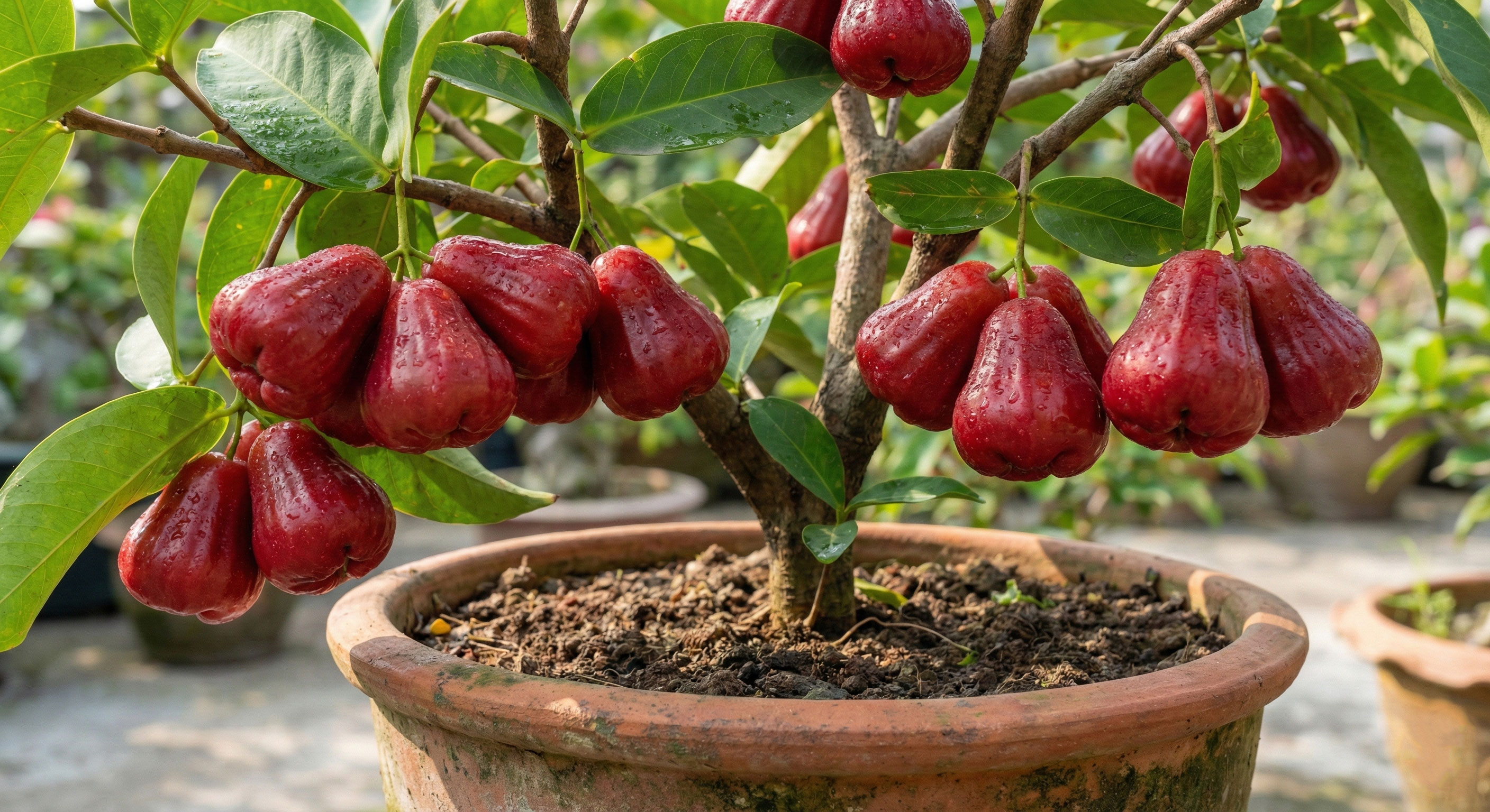 Close up Buah Jambu Air Merah Segar